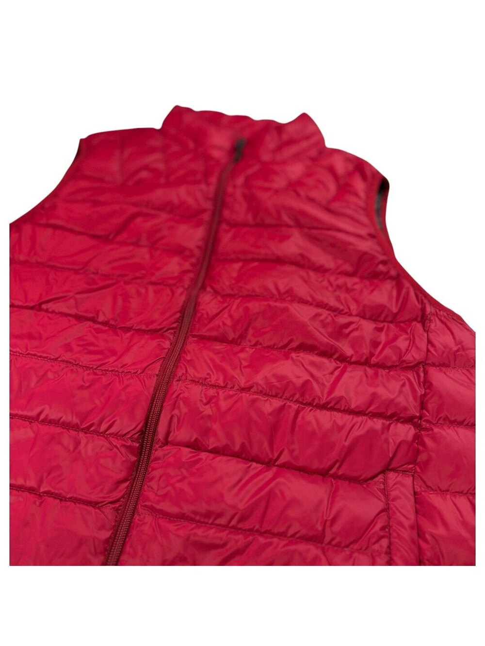 🎁 Puffer Vest Mens Red Lightweight Down Packable Size on Tag Small Hawke & Co - Picture 3 of 13